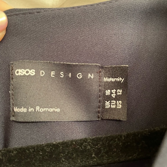 ASOS DESIGN Maternity Angel Sleeve Midi Pencil Dress in Navy NWT - Picture 7 of 9